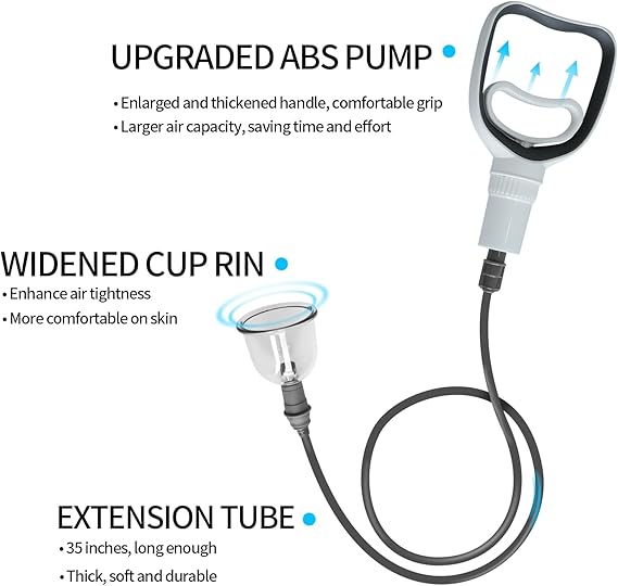 Complete Vacuum Cupping Set with 32 Silicone Cups & Manual Pump