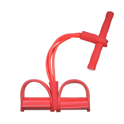 Adjustable 4-Tube Latex Resistance Band Set for Strength Training