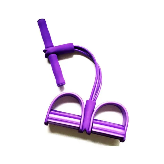 Adjustable 4-Tube Latex Resistance Band Set for Strength Training