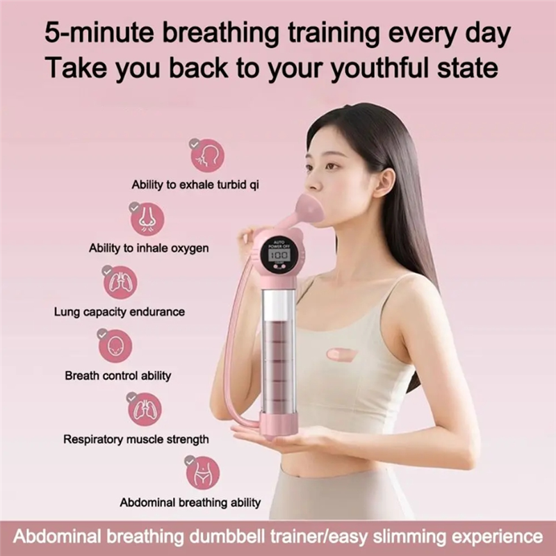 Portable Breathing Exercise Device for Stronger Lungs & Diaphragm