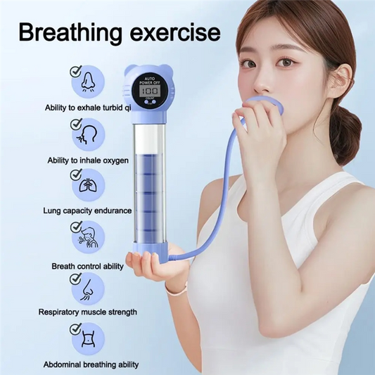 Portable Breathing Exercise Device for Stronger Lungs & Diaphragm