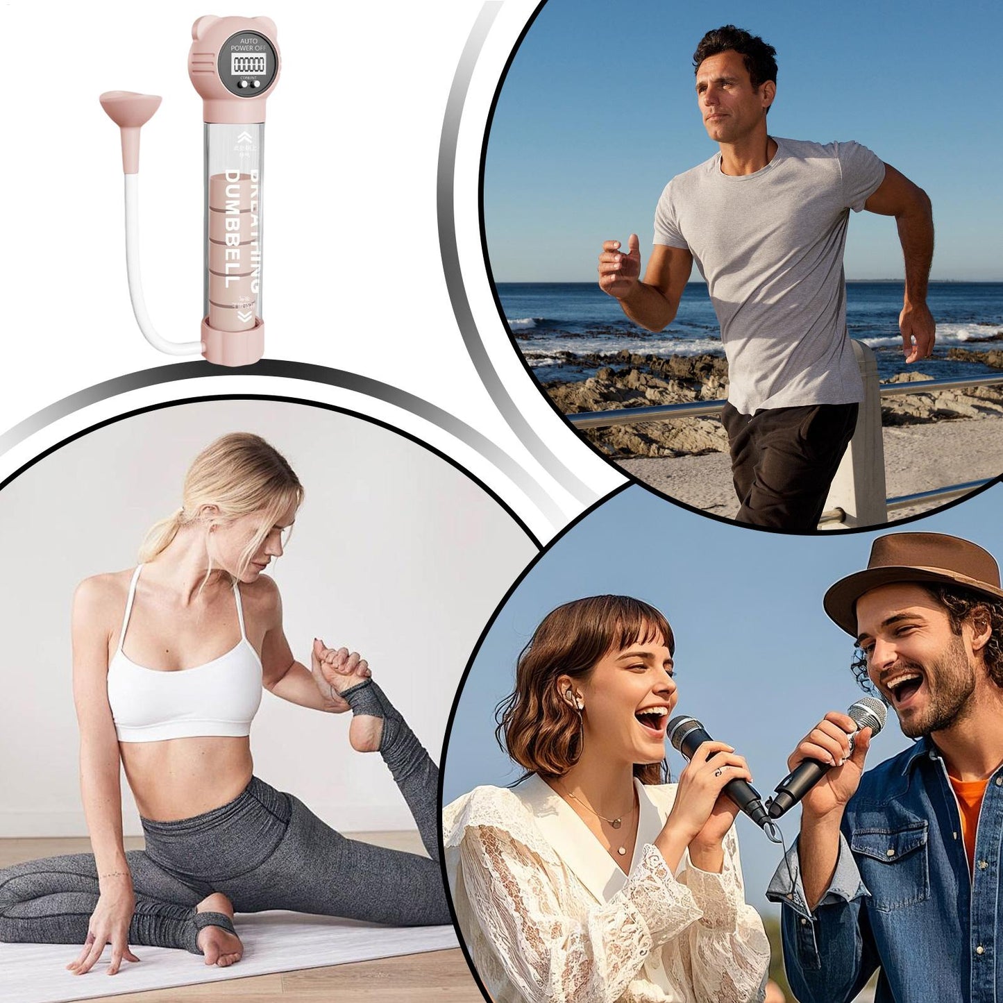 Portable Breathing Exercise Device for Stronger Lungs & Diaphragm